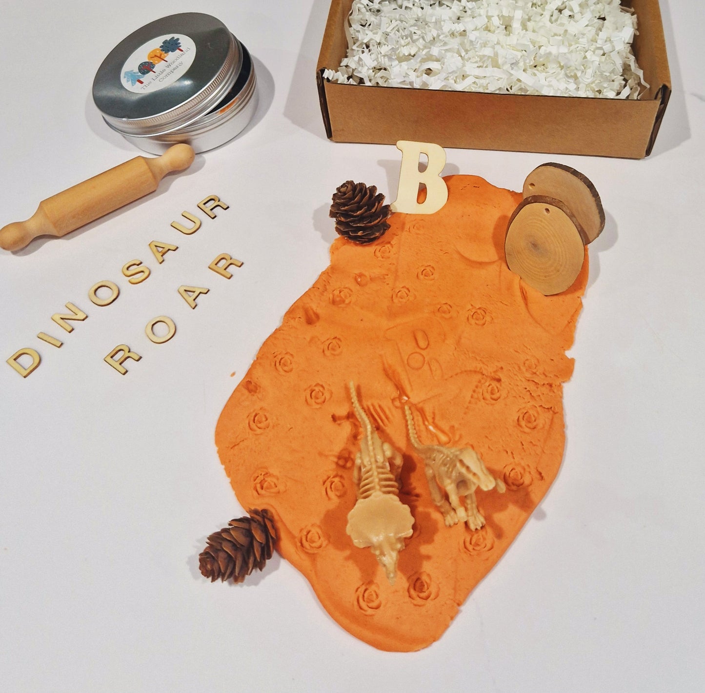 Eco-friendly homemade scented playdough sensory kit with 2 doughs.