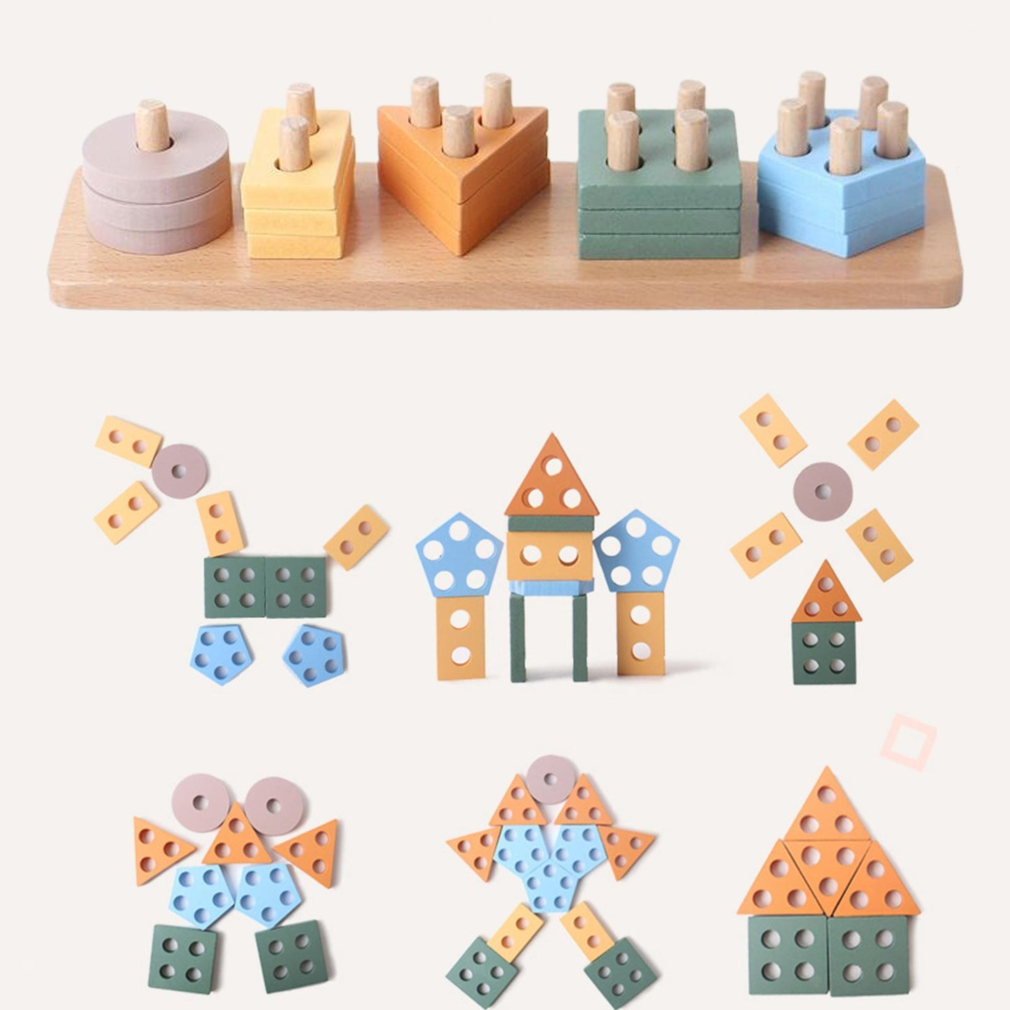 Introducing Our Montessori Geometric Block Pairing Stacking Toys!