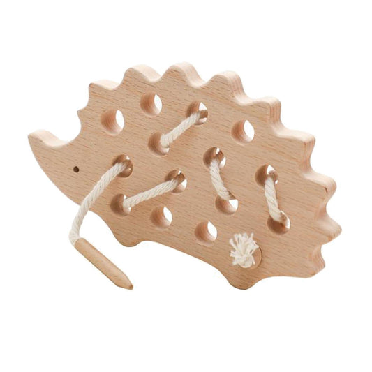 Wooden Lacing Threading Board Early Education Montessori Toy for Kids Gift